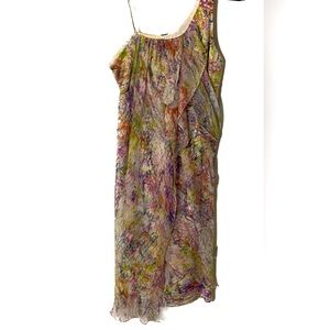 Poleci silk one shoulder dress size 2 EUC